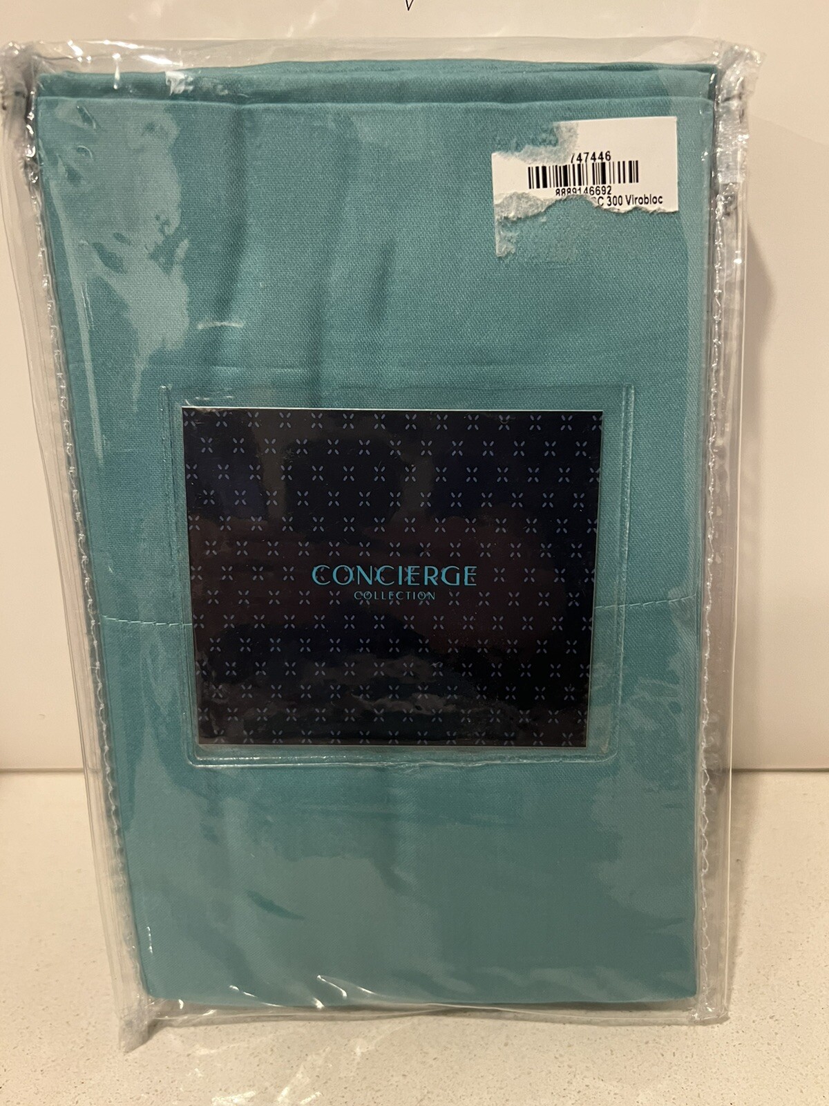 Concierge Collection 300TC 100% Cotton HeIQ V-Block Two King Pillowcases Teal