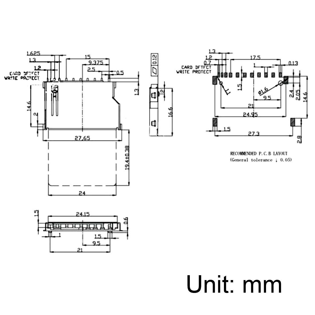 SD Memory Card Socket Short Body 11 Pin PCB Mount Connector 20pcs