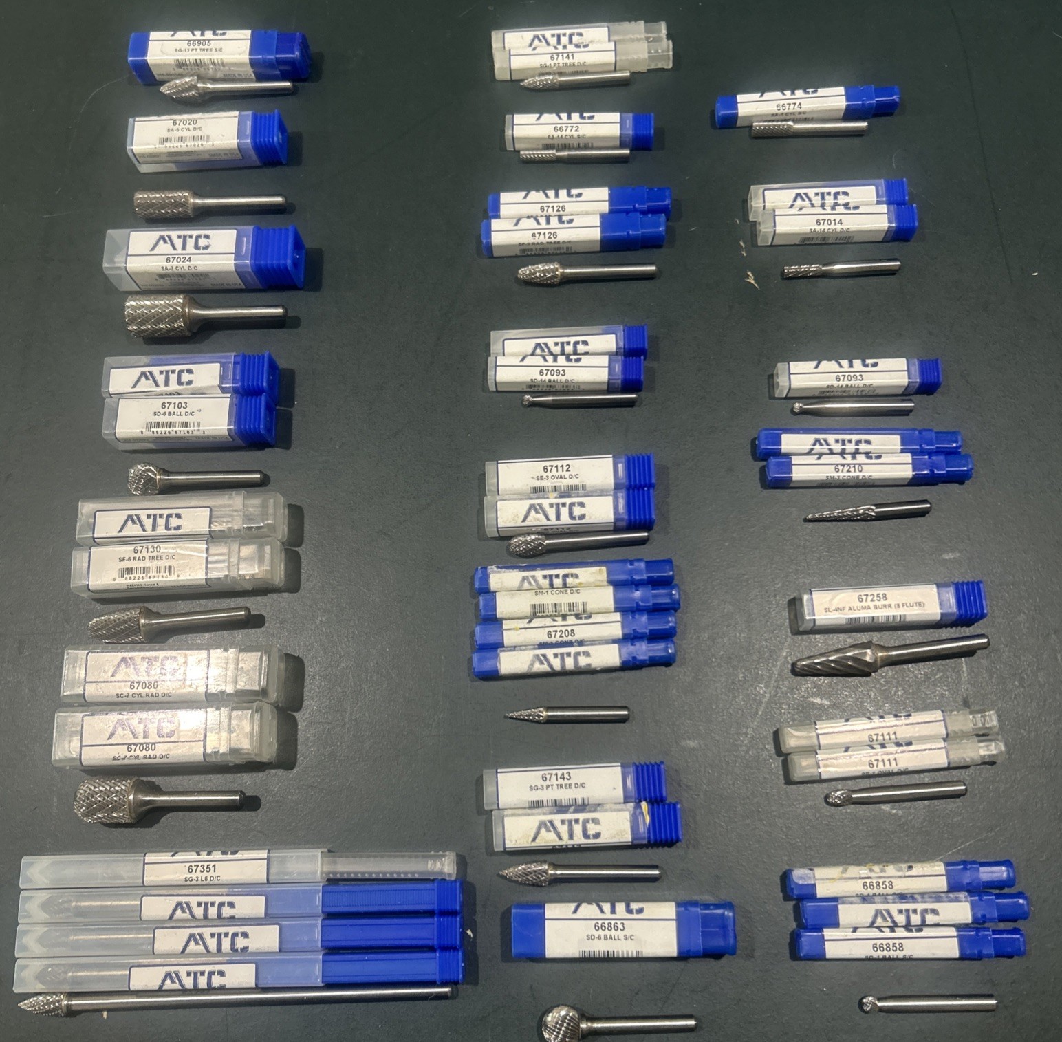 MTC CARBIDE BURR BIT LOT  41 PCS NEW NEVER USED IN OEM CASES . OVER $1000 MSRP .