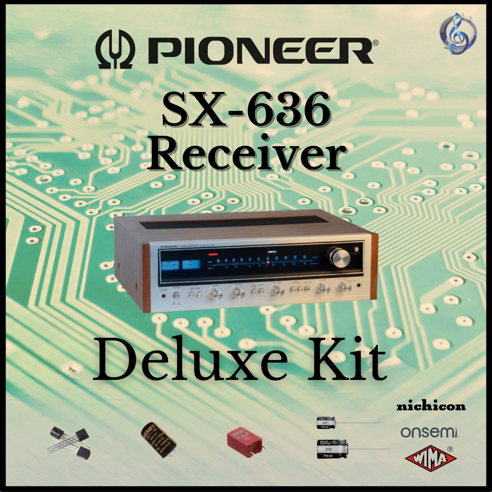 Pioneer SX-636 Receiver Deluxe Upgrade Kit Genuine Parts Restoration