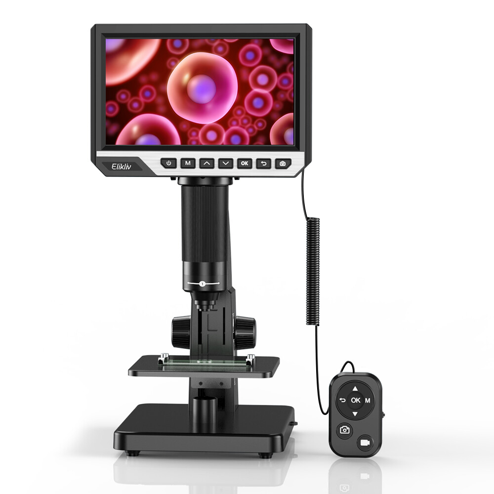 Elikliv 7'' LCD Digital Microscop 2000X Biological Microscope & Remote Control