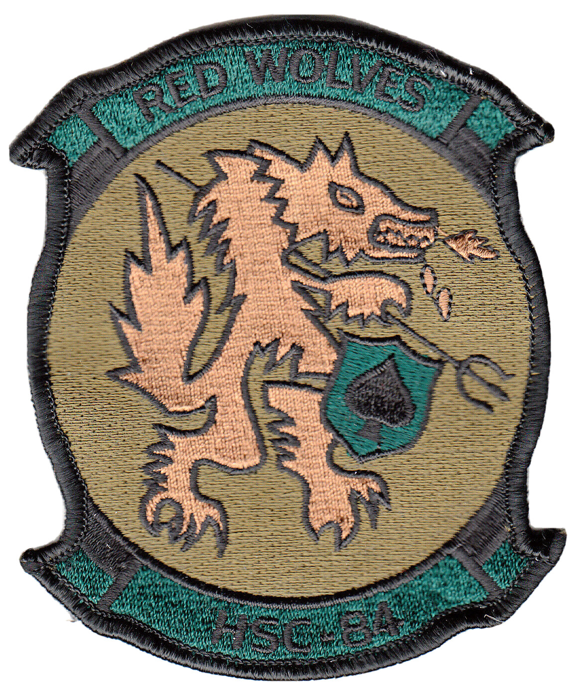 HSC-84 RED WOLVES OD GREEN COMMAND CHEST PATCH