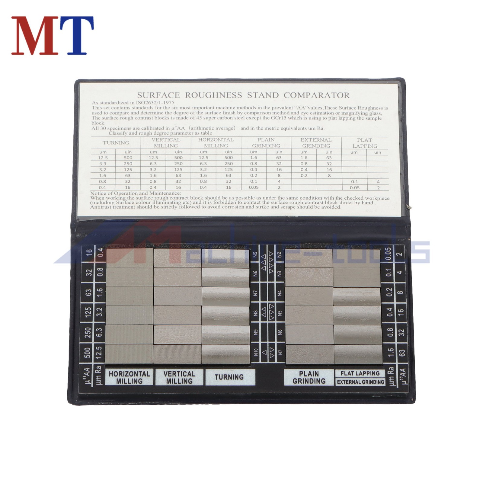 30Pcs Machining Finishing Comparator, Durable Steel Roughness Standard Block