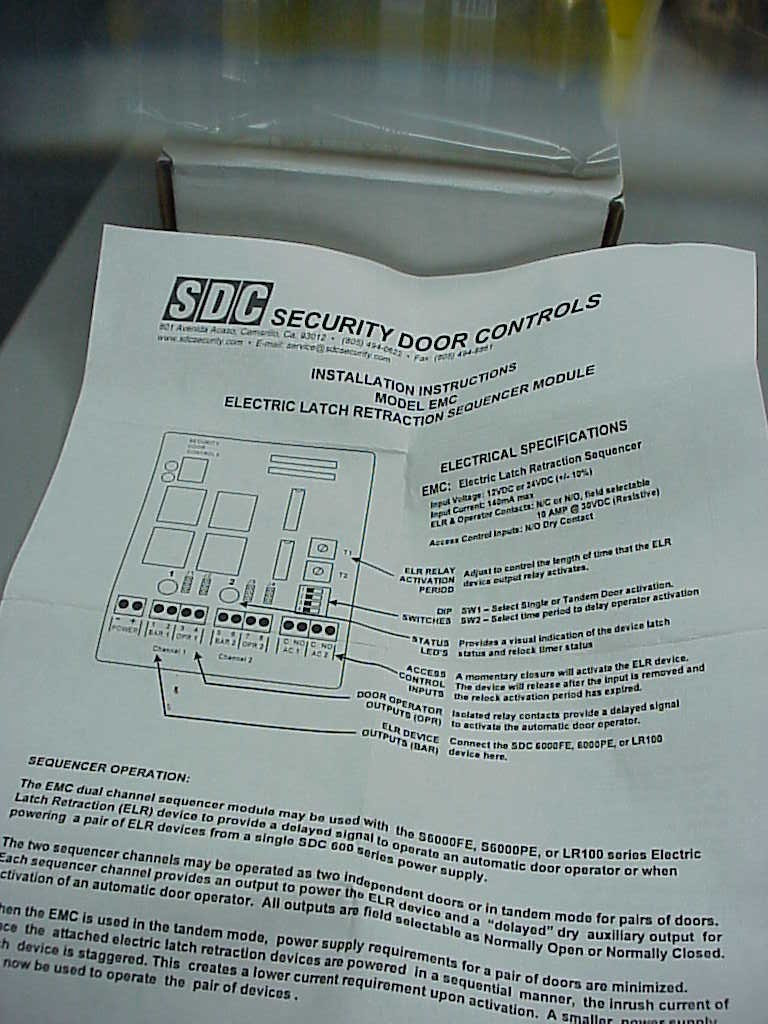 New SDC EMC Electric Retraction Sequencer