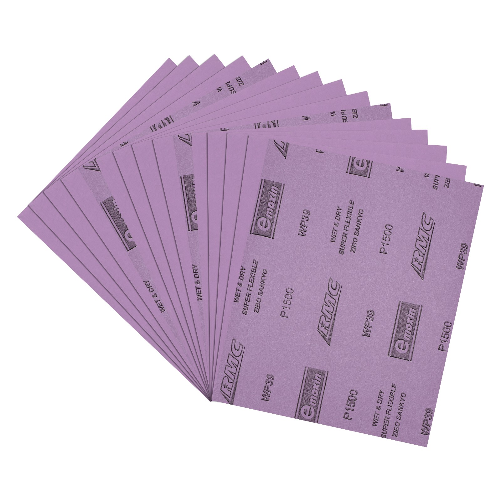 15pcs Sand Papers - [9 x 11 Inch x 1500 Grits] Alumina Sandpaper Sheets Purple