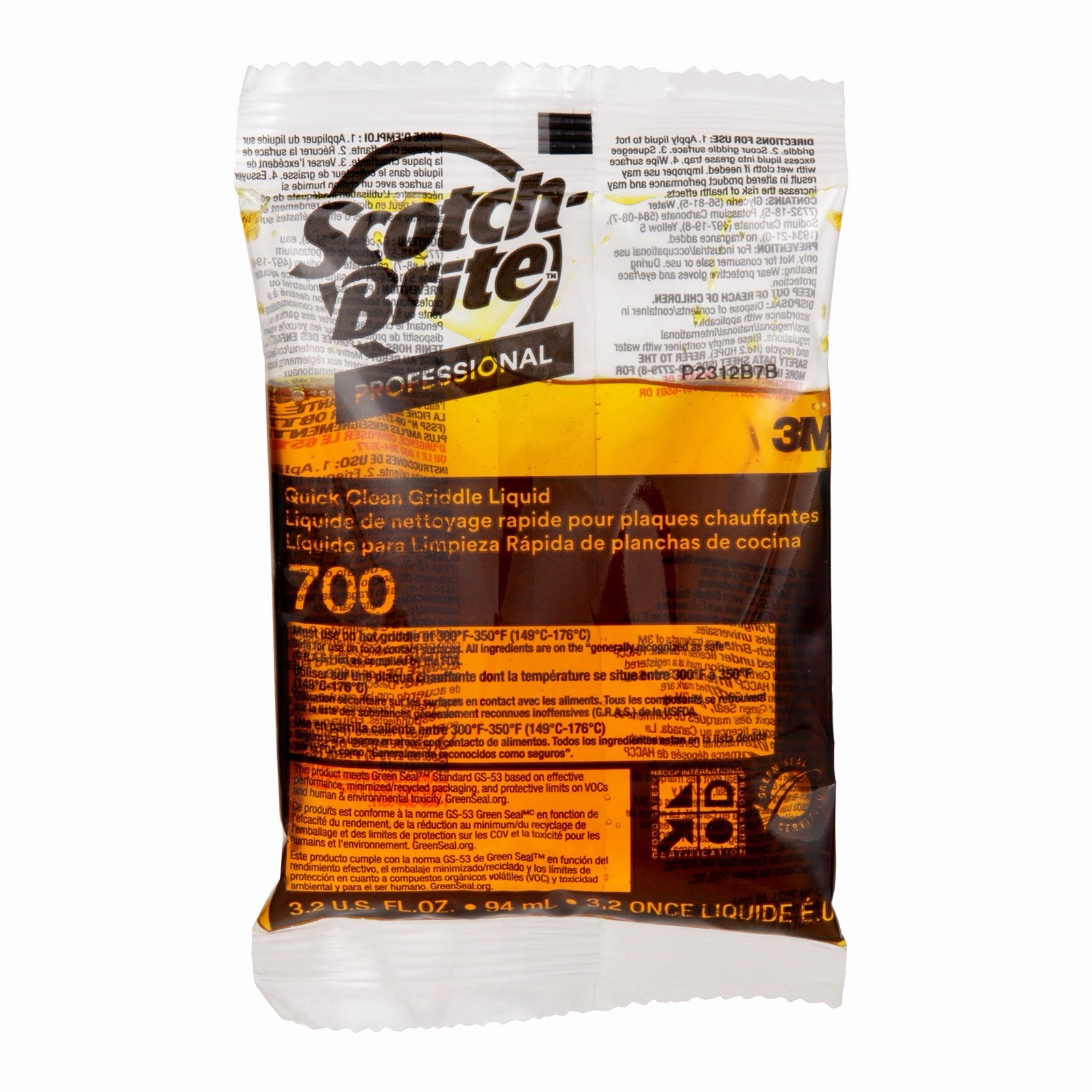 3M Scotch-Brite 70040 Quick Clean Griddle Liquid - 40 Pack