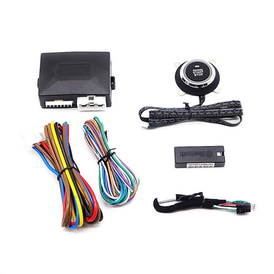 12V Universal Car One-Key Engine ON / OFF Push Button BT-APP Remote Control Kit
