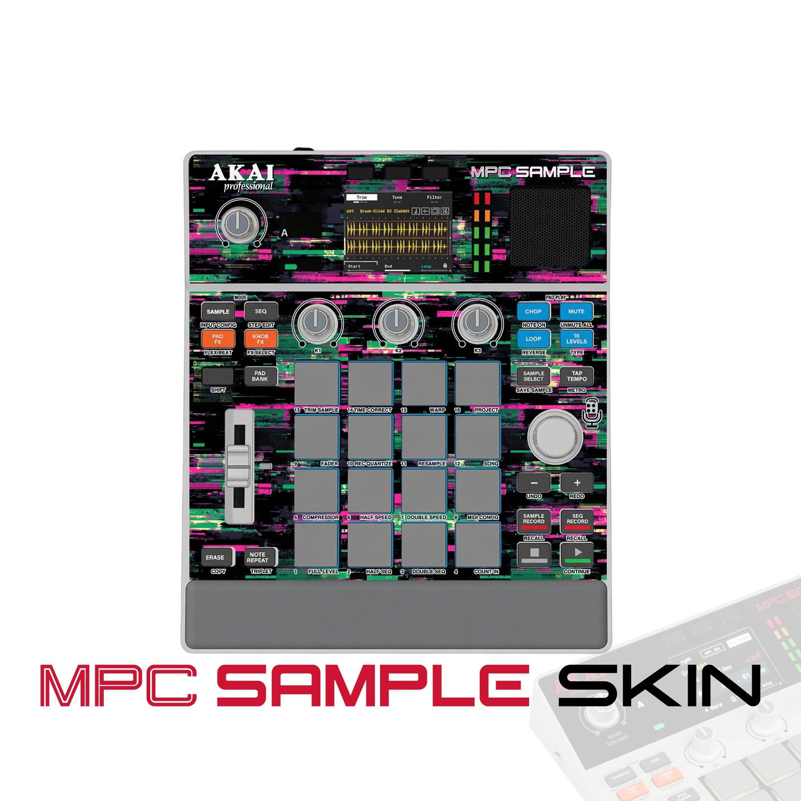 Akai MPC Sample Skin / Neon Glitch Signal