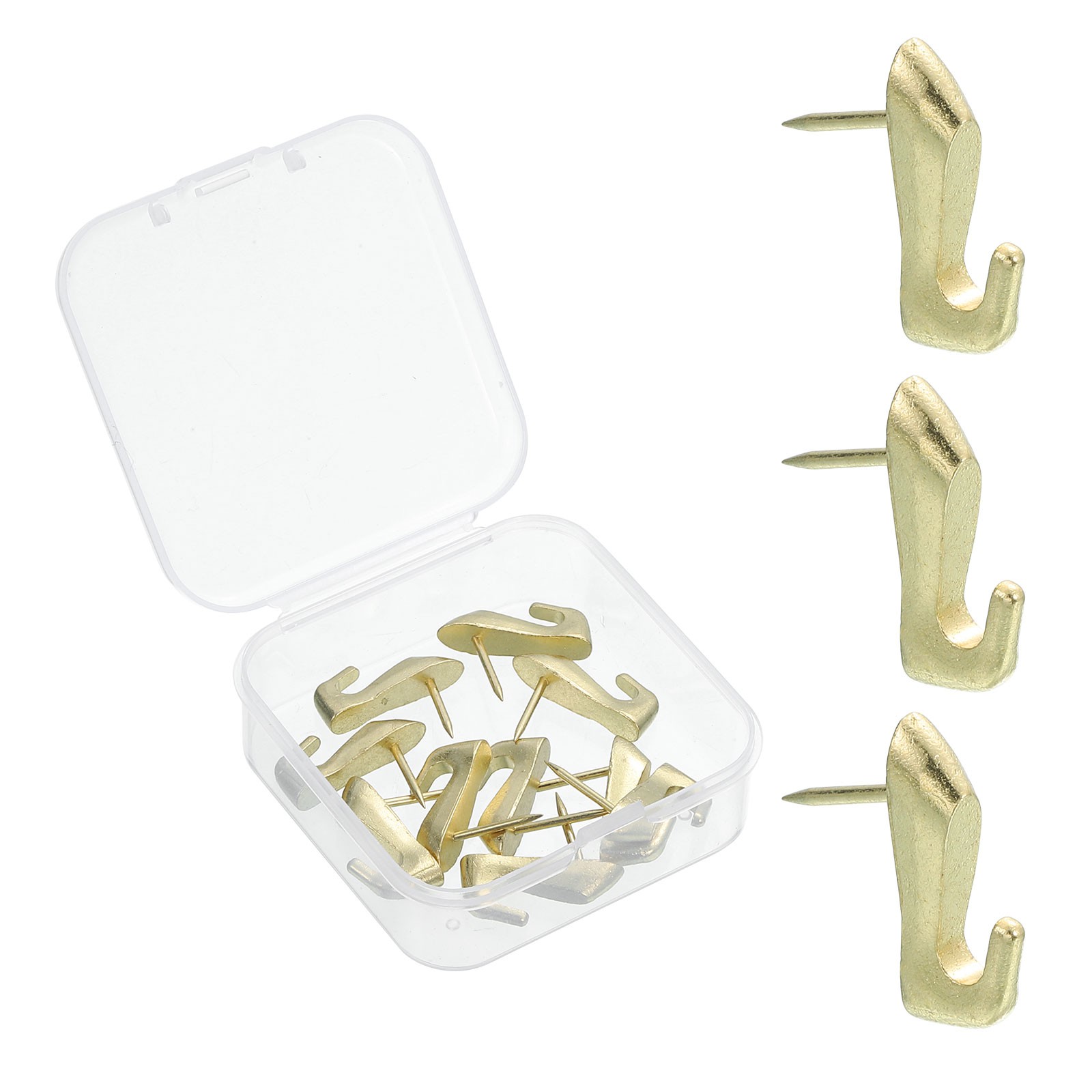 10 Pcs Push Pin Picture Hooks, Zinc Alloy Picture Hanging Nails, Gold