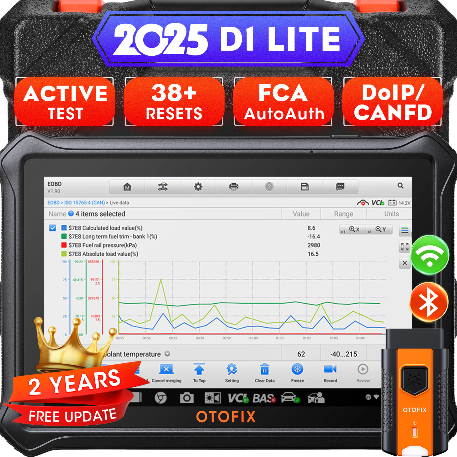 OTOFIX D1 Lite Bidirectional All System Automotive CANFD&DOIP Diagnostic Scanner