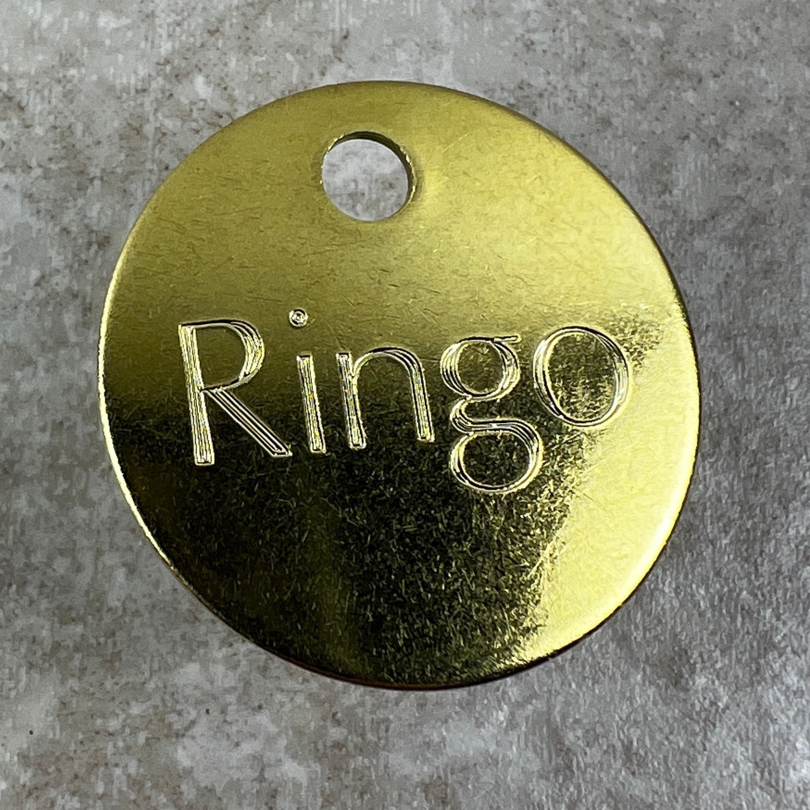 Custom Engraved Dog Tags Personalized Dog Collar Pet ID Tags RUSTIC BRASS CIRCLE