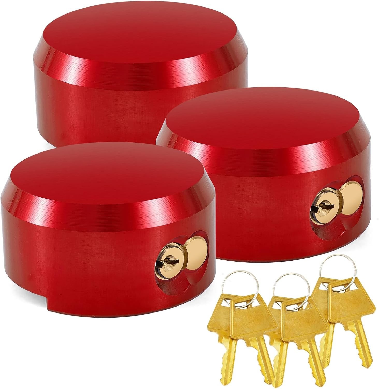 3 Pack Puck Lock for Trailers Keyed Alike, 6061 Solid Aluminum Trailer Door Lock