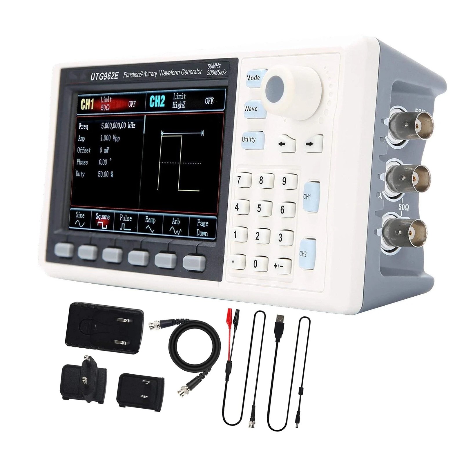 UTG962E Arbitrary Waveform Generator Function Generator Kit 60Mhz 200MSa/s B9