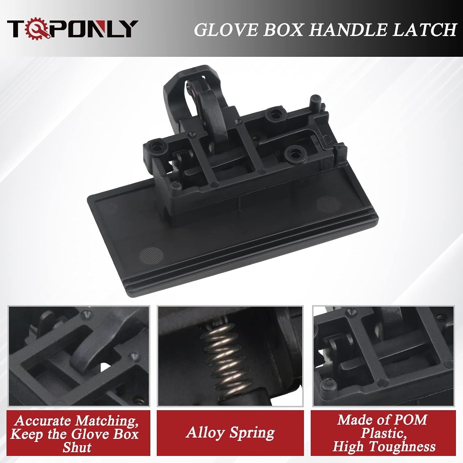 Front Passenger Side Glove Box Latch Compartment Door Handle Comp Color: Black