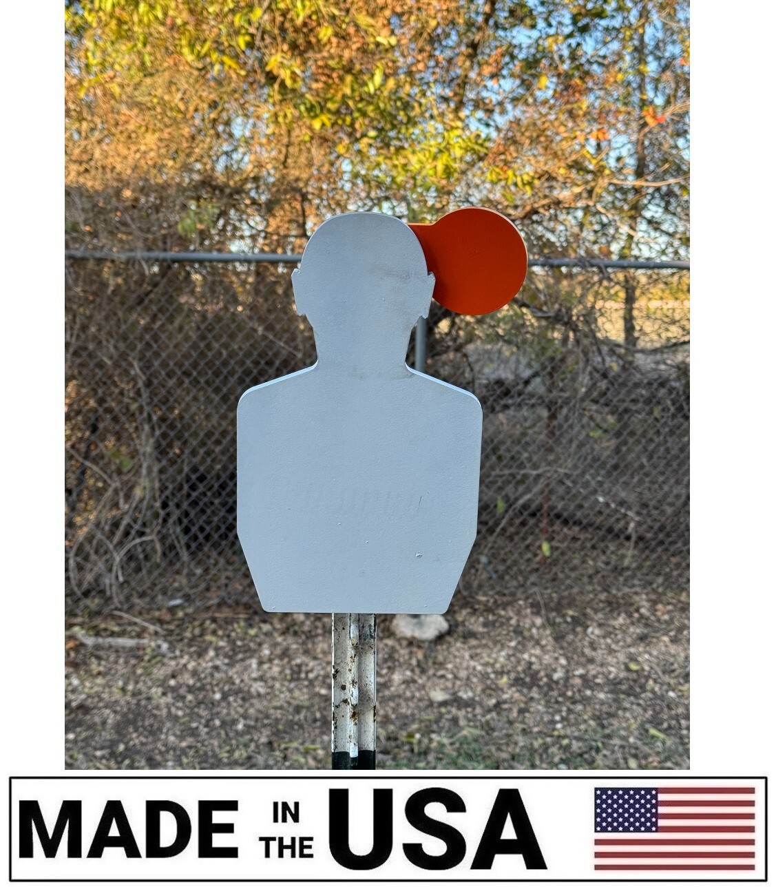 [SR] 3/8" Steel Hostage Target 7"x12" Torso with 3" Swivel Paddle Reactive IDPA