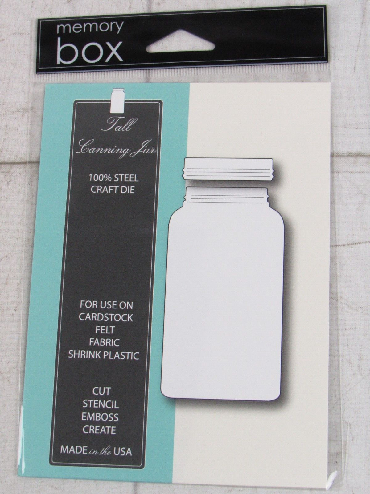 Memory Box Steel Craft Die, Tall Canning Jar, 98382