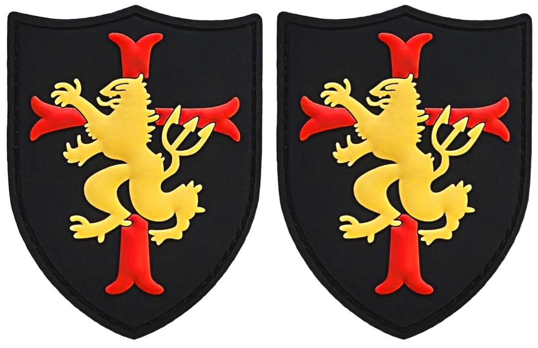 US Navy Seals DEVGRU Crusader Cross Lion PVC Patch -2PC HOOK BACKING 3"x2.5"