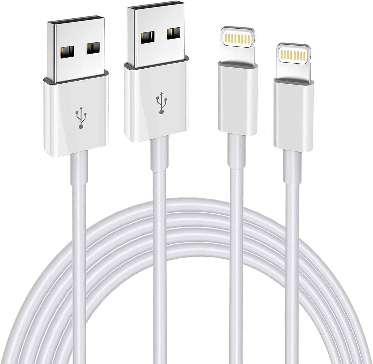 2PACK USB Data Fast Charger Cable Cord For Apple iPhone 5 6 7 8 X 11 12 13 14MAX