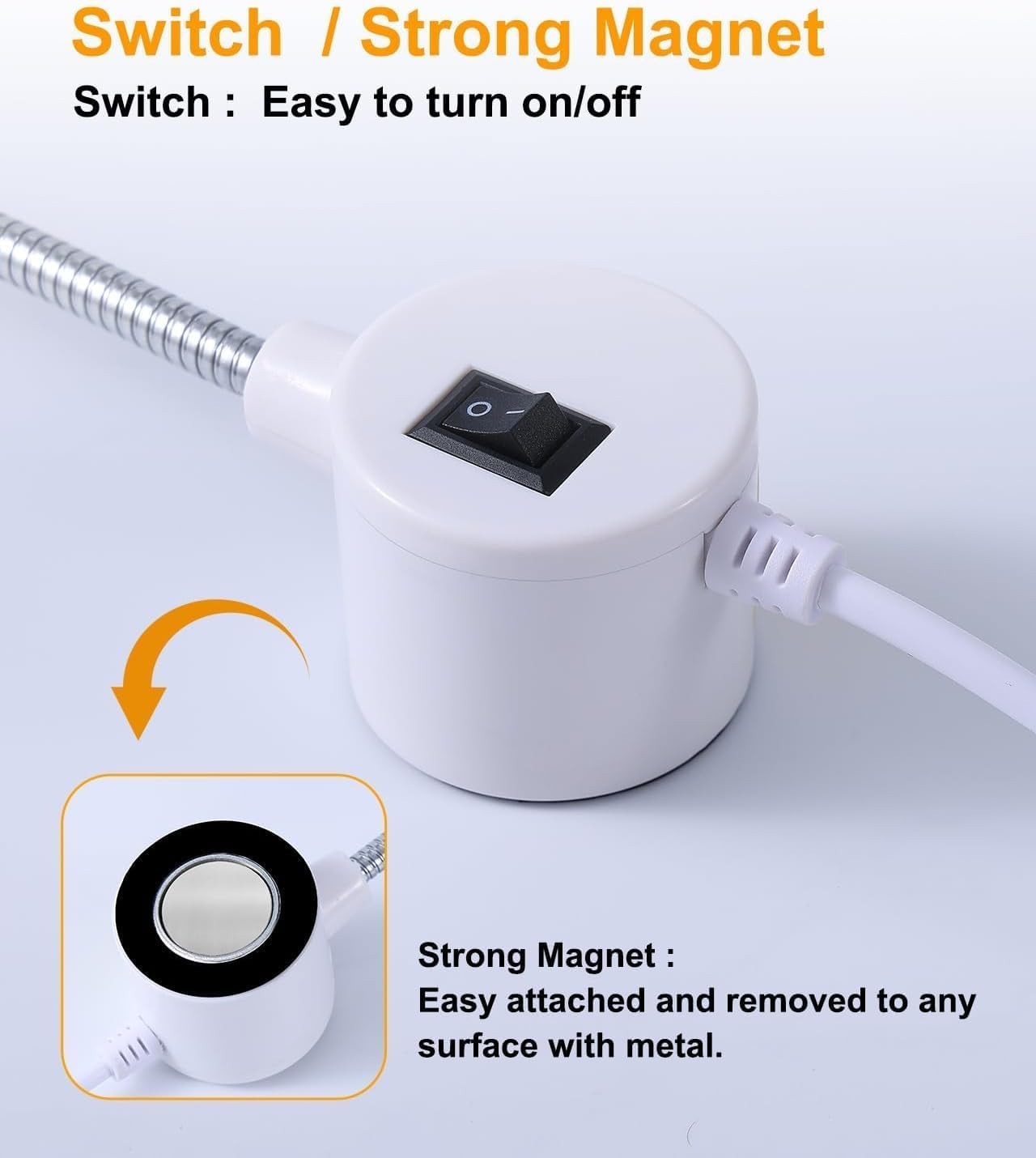 Sewing Machine Light with Rotation and Dimmable, Portable Work Light with Fle...