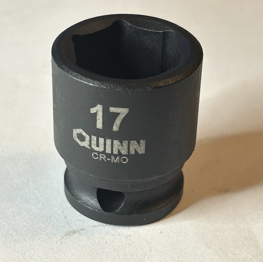 Quinn 17 mm x 3/8"  Dr Standard Impact Socket 6 Point Free Shipping