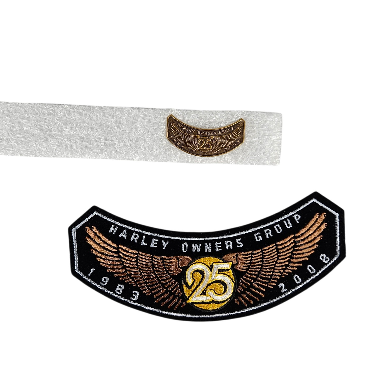 2008 Harley Davidson HOG Rocker Patch And Pin Harley Owners Group Membership