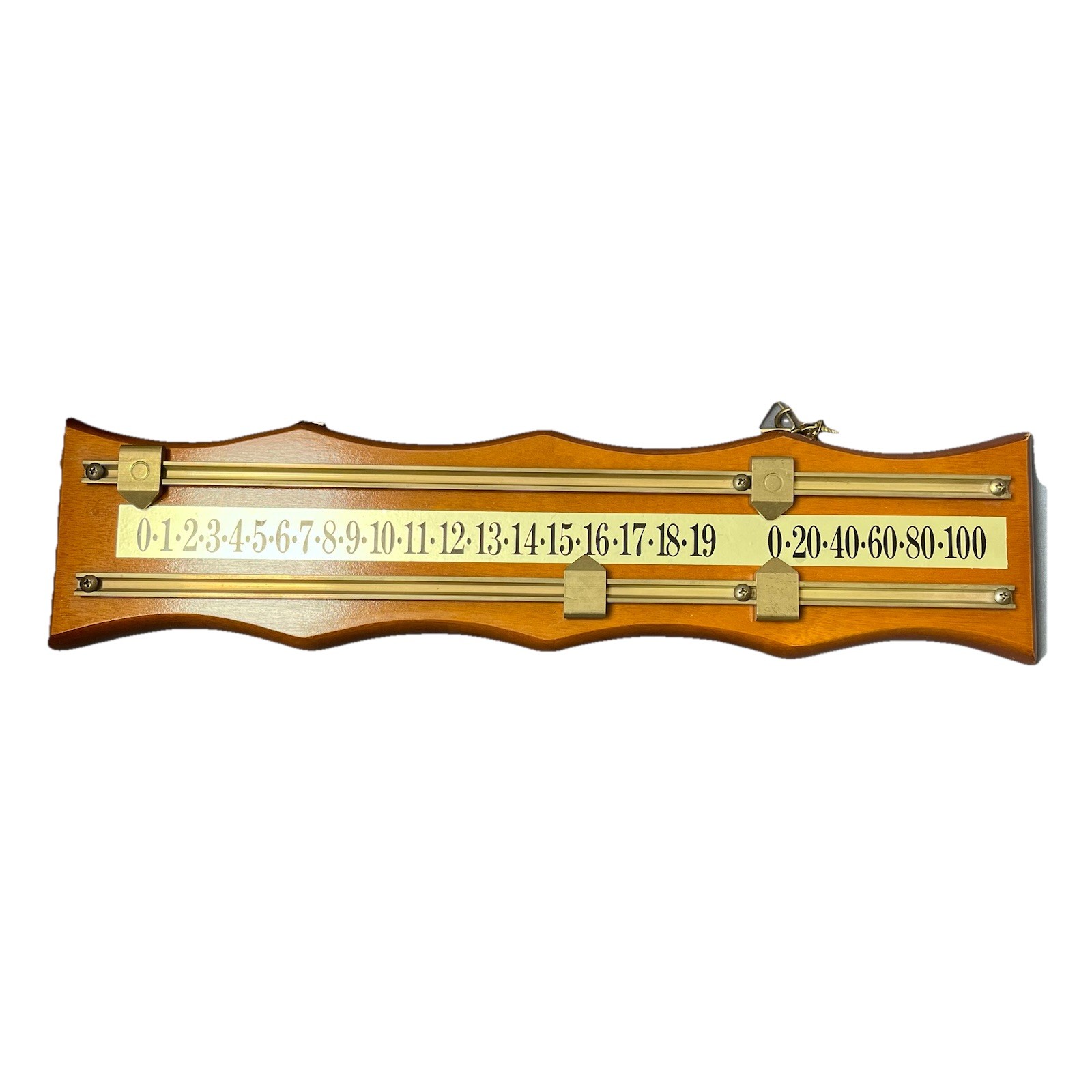 Wall Mounted Billiards Scoreboard Dual Track Brass Wood Shuffleboard Rectangular