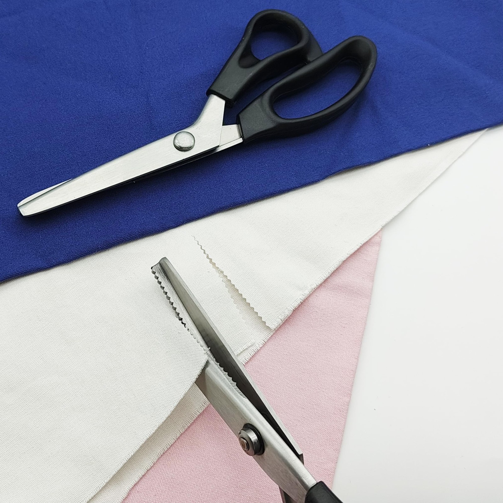 2 Models Pinking Shears, Zig Zag Scissors for Crafting, Paper Cutting, Leathe...