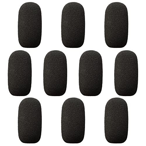 10 Pack Mini Small Size Foam Windscreen for Headset 1.4 x 0.71 x 0.2 inch
