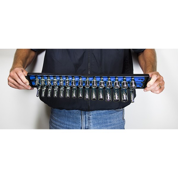 Ernst 8451 18-Inch Socket Boss, Premium 3-Rail Multi-Drive Socket Organizer