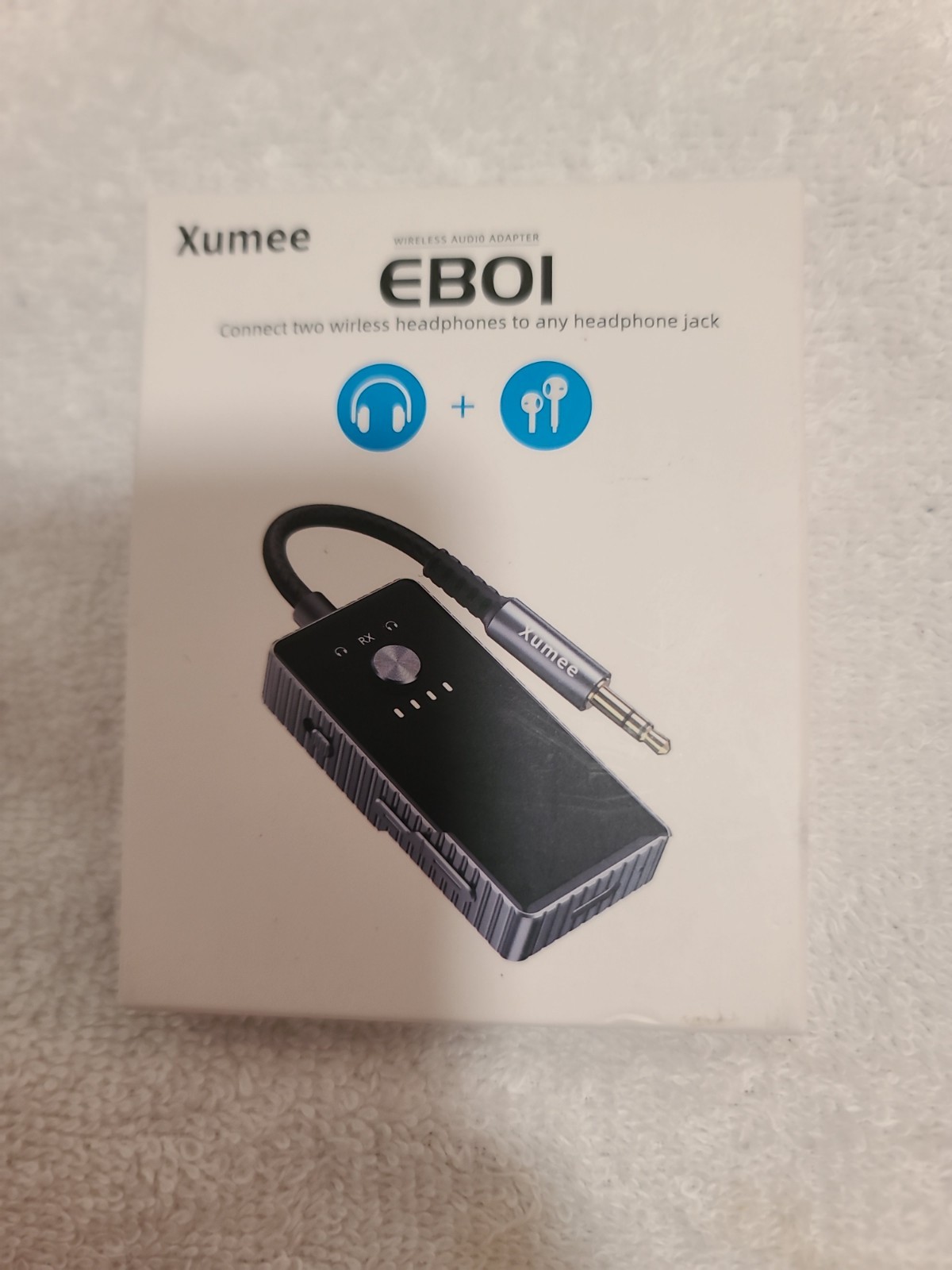 Xumee Grey Airplane Bluetooth 5.2 RX Receiver For 2 Headphones