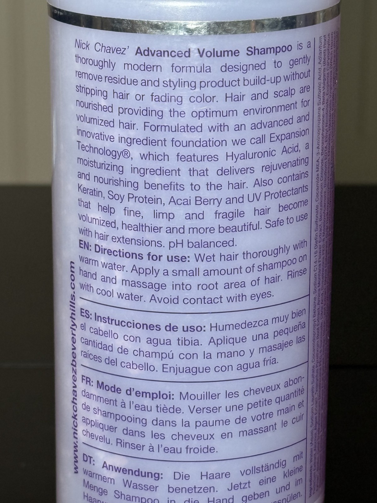 Nick Chavez Advanced Volume Shampoo w/ Expansion Technology 32 oz ~ NEW + SEALED