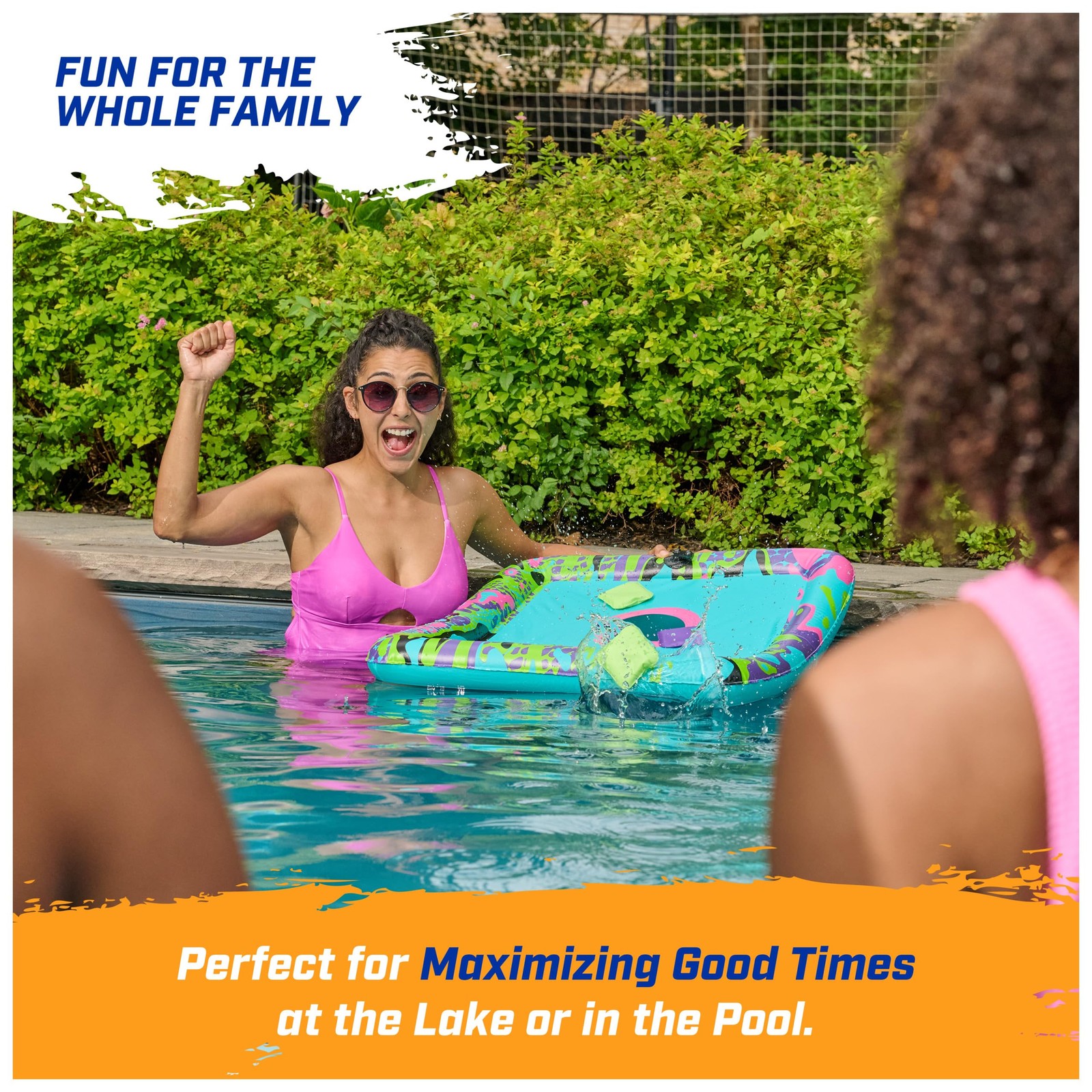 Hydro Cornhole Pool Game with Floating Bean Bags - Fun for Beach & Pool