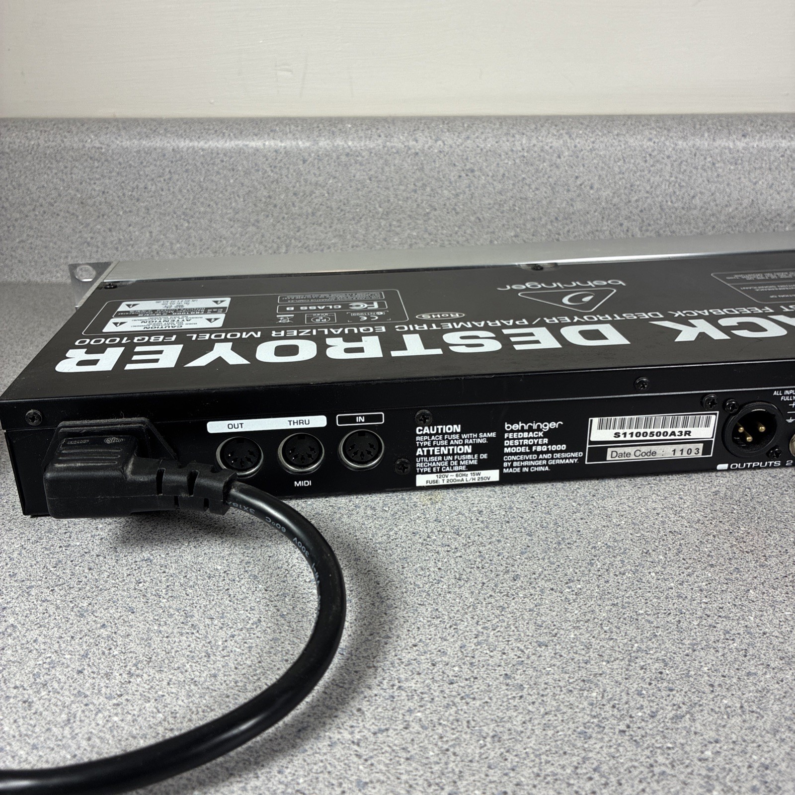 Behringer Feedback Destroyer FBQ1000 Rack Mount Parametric Equalizer Ultra Fast