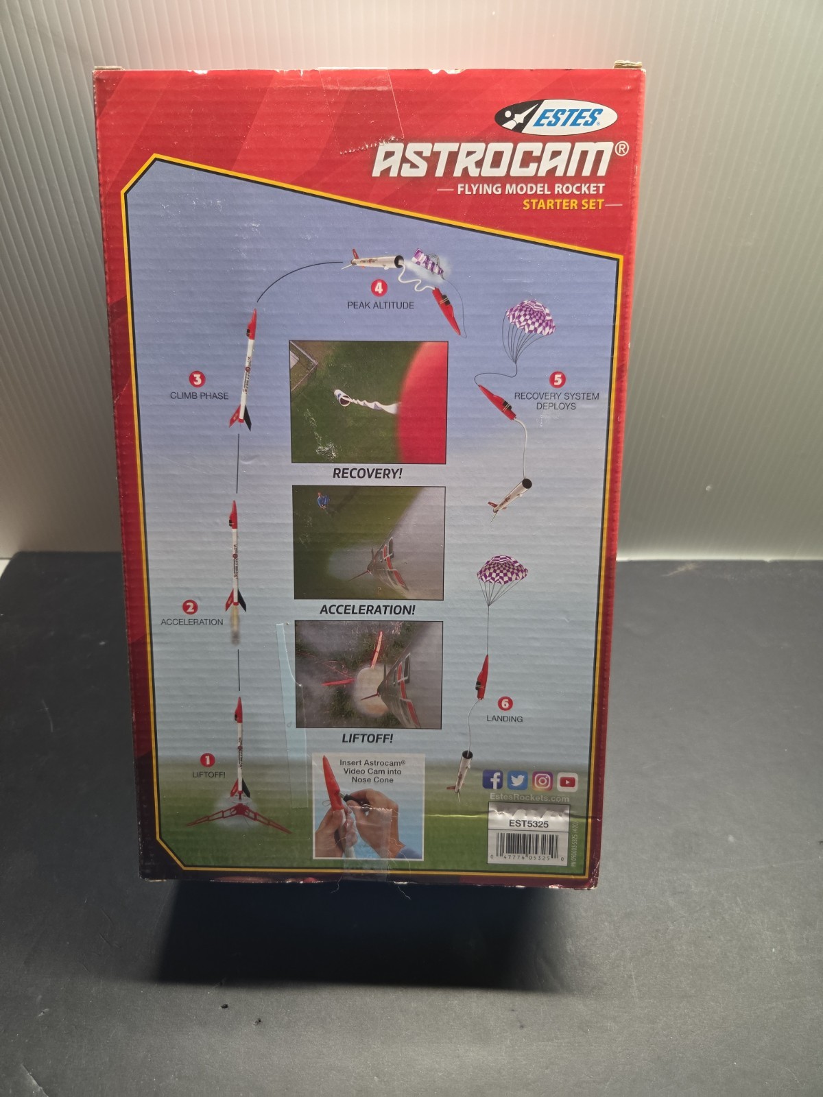 Estes AstroCam Flying Model Rocket Kit w/ Camera Launch Set 900ft Altitude