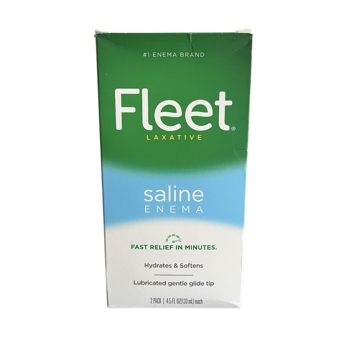 Fleet Laxative Saline Enema 2 Pack 4.5 Oz Each Exp Sept 2026