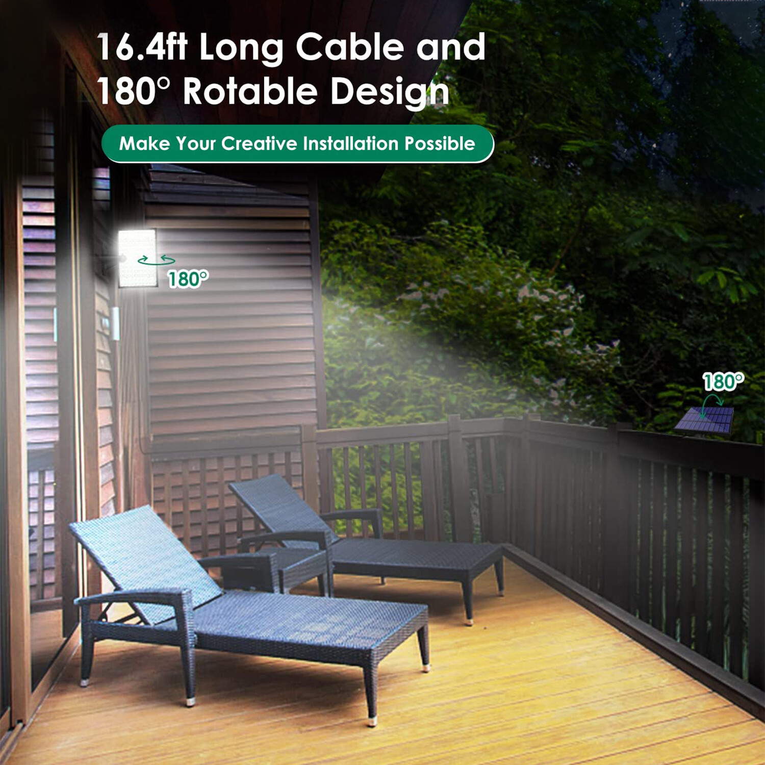 CLAONER 128 LED Solar Security Lights Motion Sensor Outdoor Separate Wall Lamp