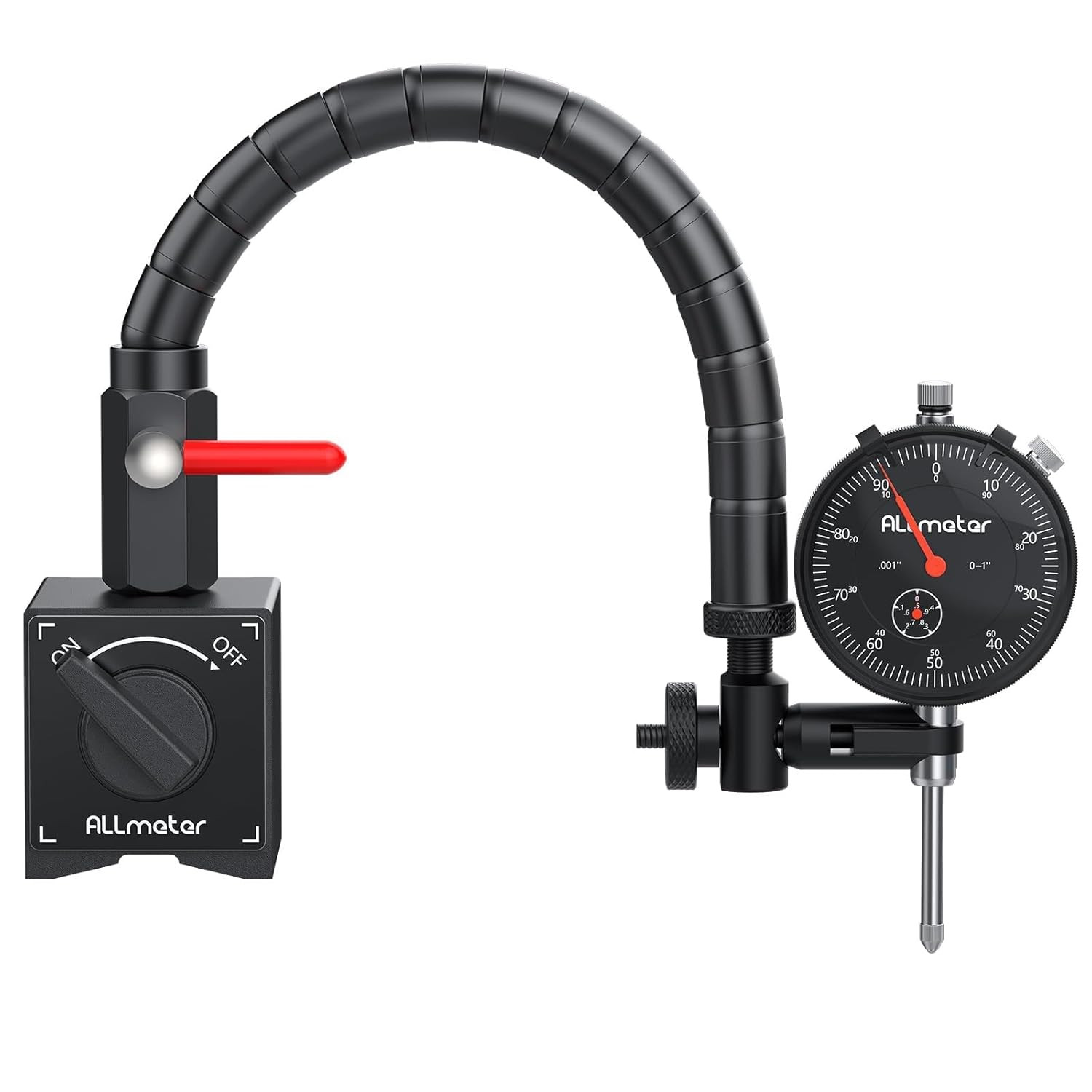 Dial Indicator Set with Magnetic Base,0-1 Inch Range 0.001" Accuracy,176Lbs Heav