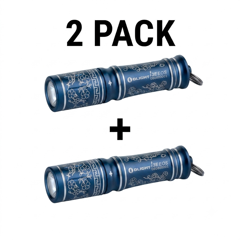 2x Olight i3E EOS 90 Lumens Keychain Flashlight (Blue Porcelain, New/Sealed)