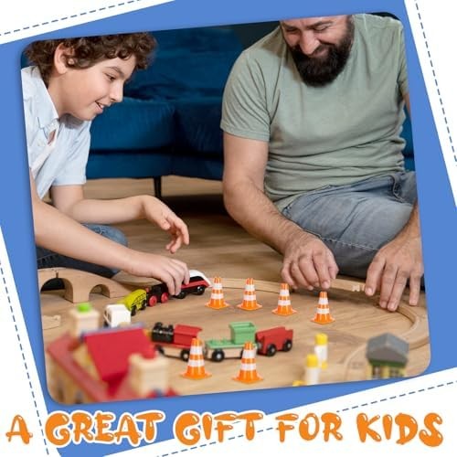 30 PCS Mini Traffic Cones, 1" Mini Orange Cones Roadblock Signs, Small Construct