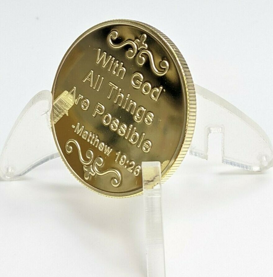 Armor of God Christian Jesus Fish All Things are Possible Coin - Matthew 19:26