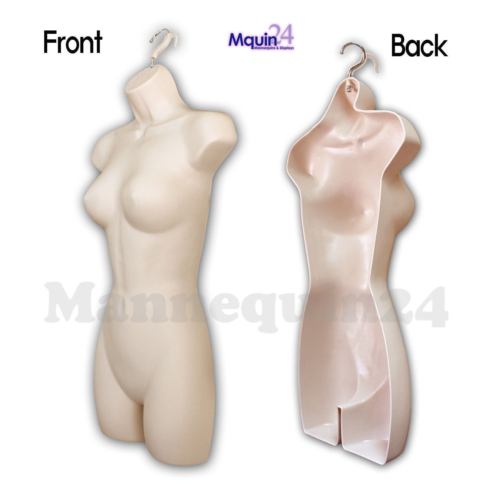 ONE FEMALE HANGING DRESS MANNEQUIN TORSO FORM - FLESH