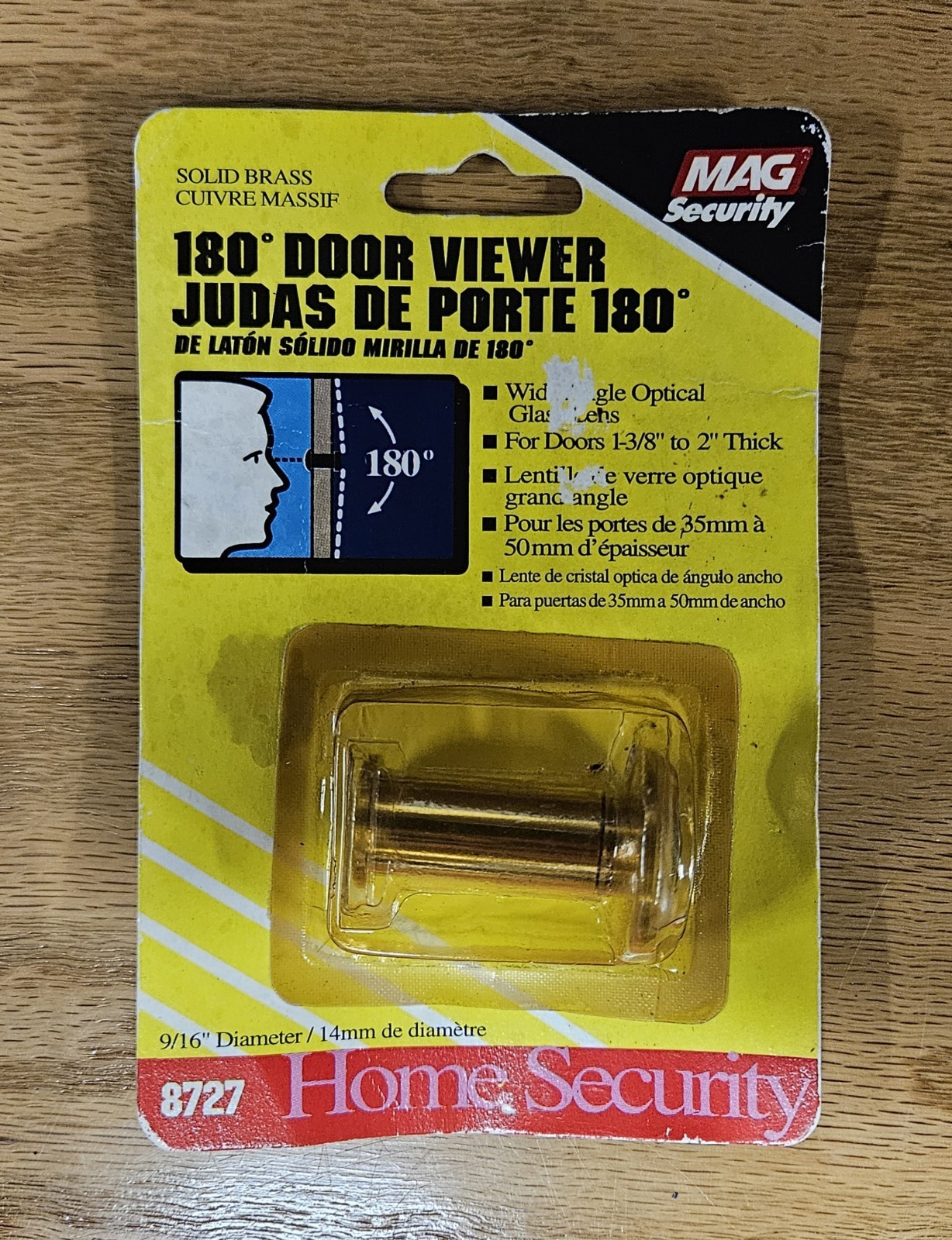 Vintage-Solid Brass MAG #8727 180° Door Peephole Security Viewer