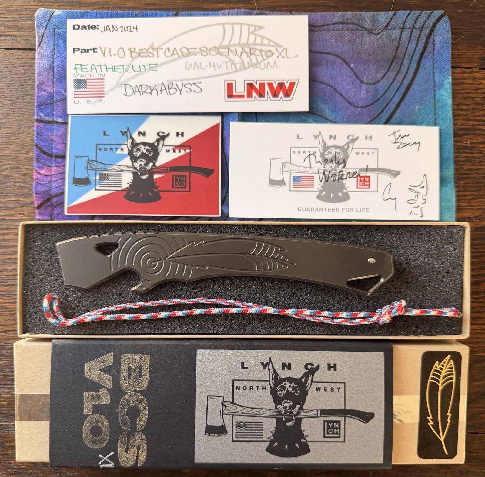 Lynch Northwest BCS V1.0 XL Featherlite Titanium Pry Tool Dark Abyss