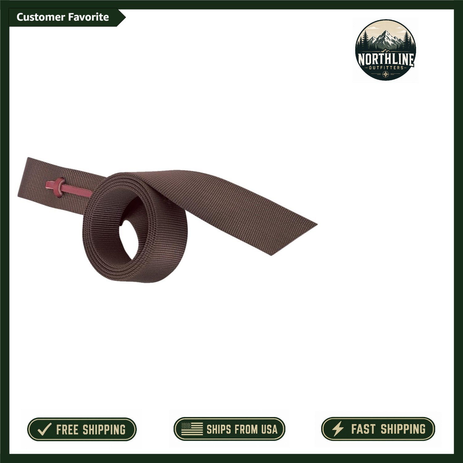 60" Nylon Latigo with Buckling Holes & Leather Tie for Medium Horses