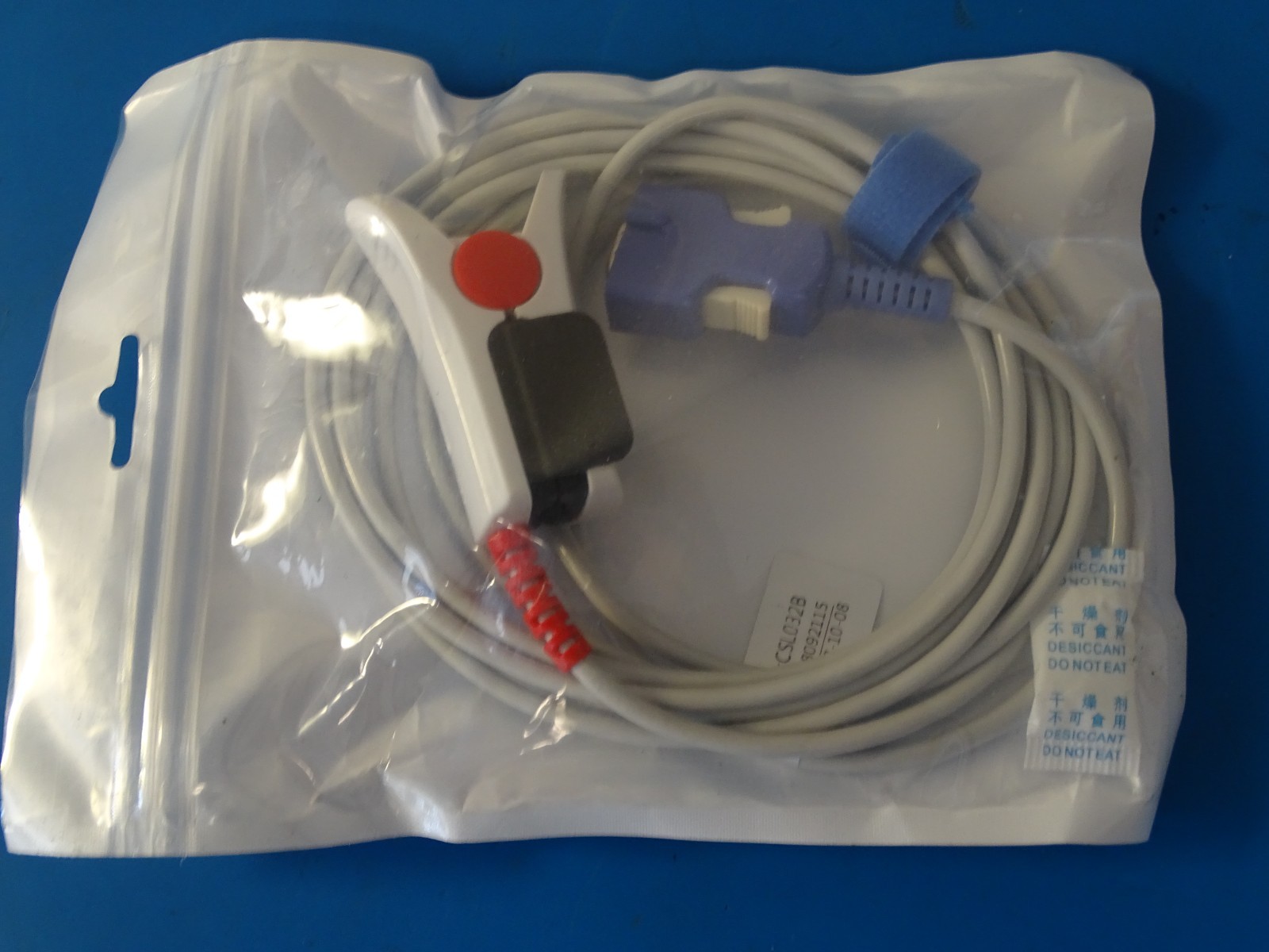 Adult Reusable SpO2 Finger Clip Sensor Cable P/N CSL032B Patient Monitor Cable