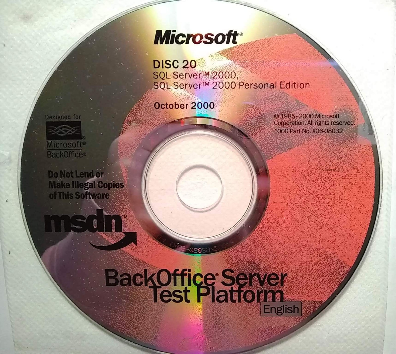 Microsoft SQL Server 2000 Standard / Personal Editions CD Set w/ License