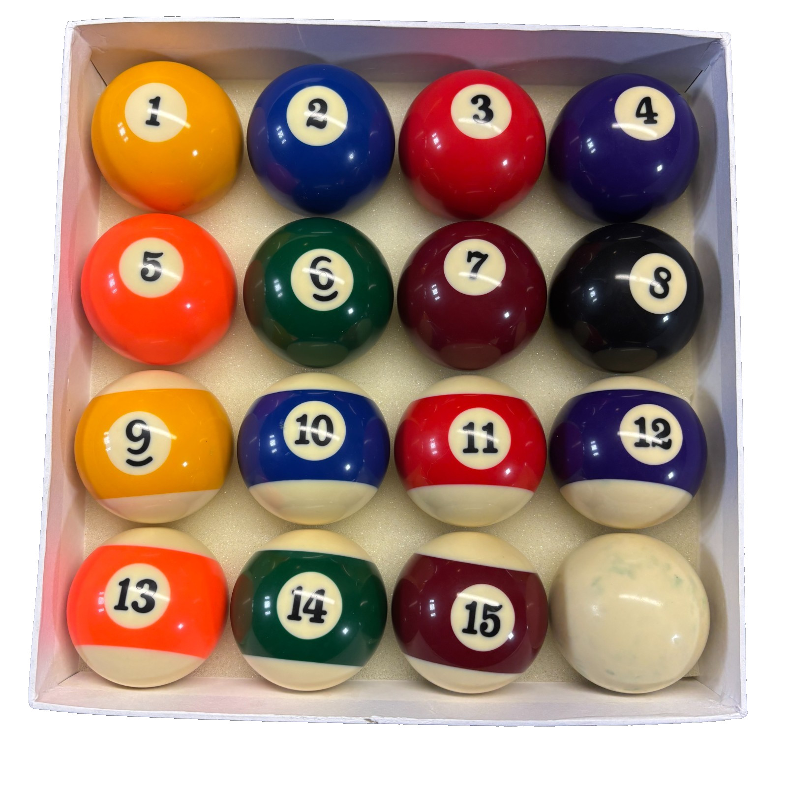Complete Billiard Ball Set 16 Balls 2.25" Triangle Rack Brush Pool Table