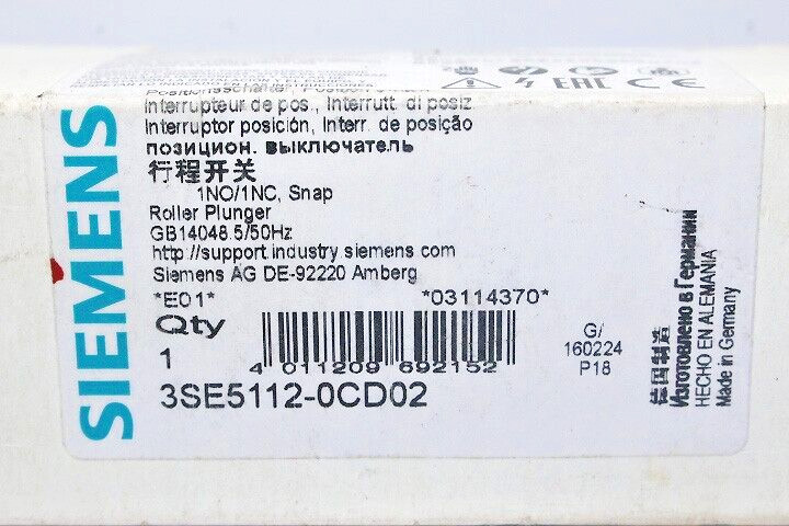 SIEMENS 3SE5112-0CD02 Position switch