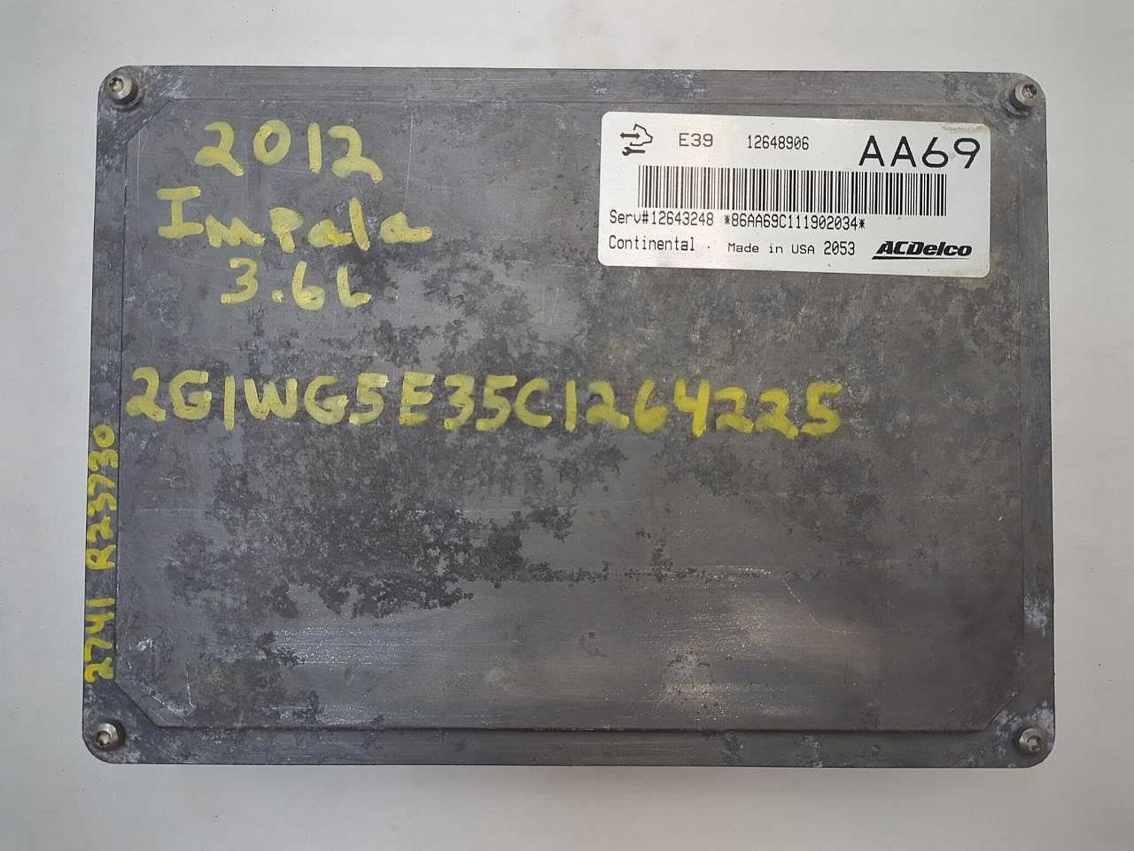 Engine Computer PCM ECM ECU 12643248 Fits 2012-2016 Impala 23730