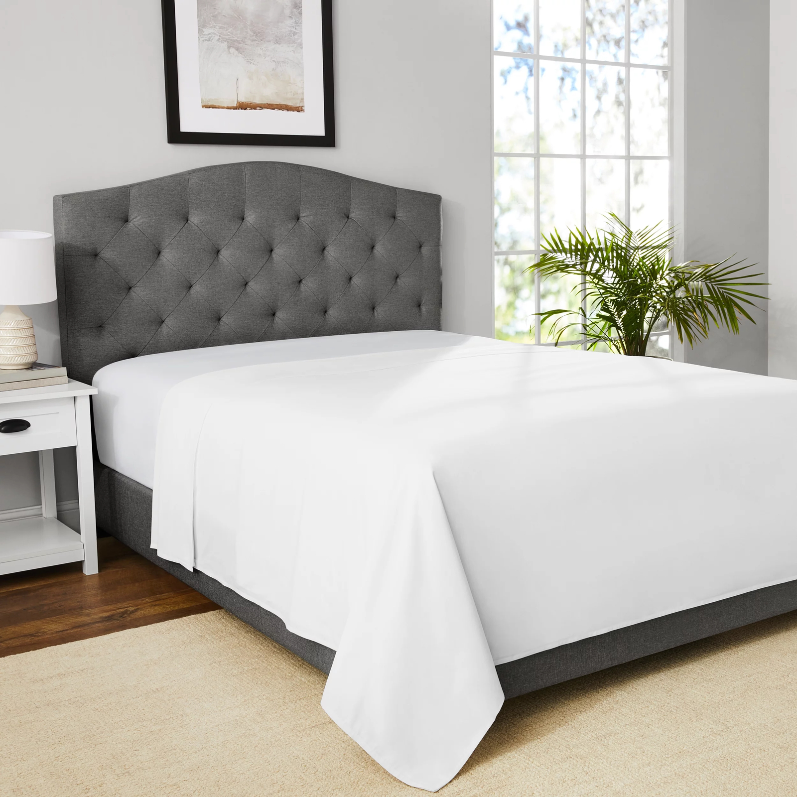 300 Thread Count Easy Care Percale Flat Sheet, Arctic White, Twin/Twin XL
